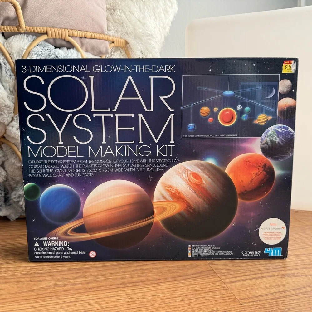 🆕 4M 3D Glow-in-the-Dark Solar System Model Making Kit 🌌✨ NIB